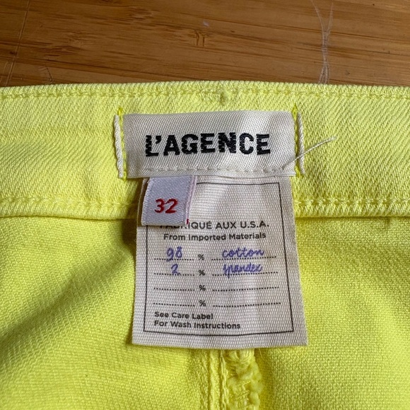 GUC L'AGENCE- Bell High Rise Flare Jeans in Color Lemon Tonic. Size 32 - Picture 3 of 10